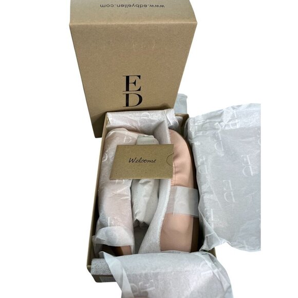 NIB Ed by Ellen Degeneres Pink Faux Leather Ballet Flats "Love" Embroidery SZ 3M - Picture 8 of 8